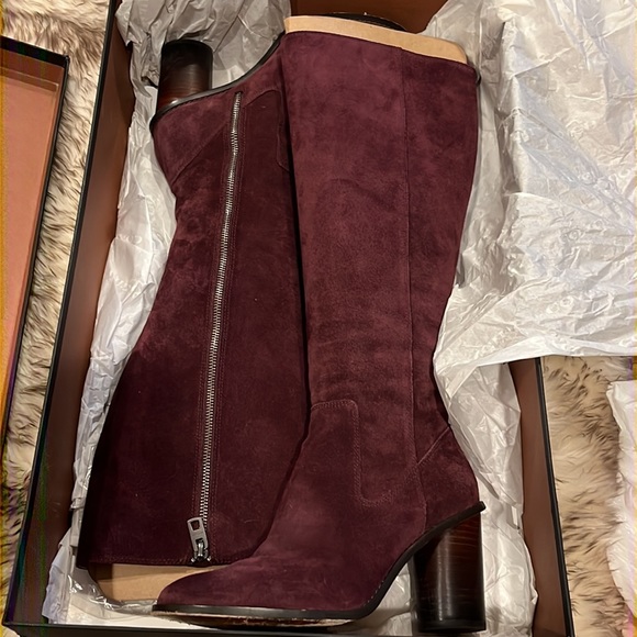 *SaLe* COACH Ombré Heel OXBLOOD Suede Boots G1357 Sz 9 EUC - Picture 3 of 8